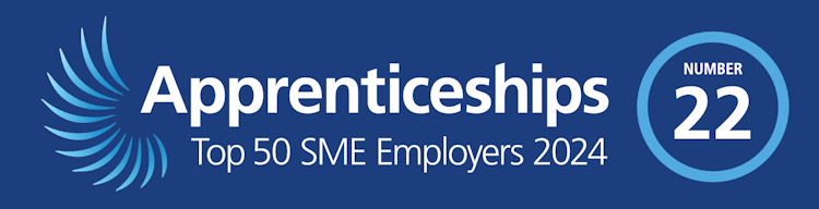 top 50 sme employers for 2022, 22nd place badge